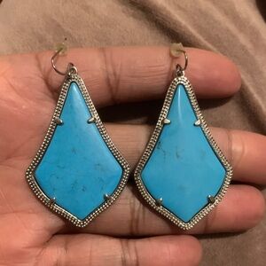 Vintage Kendra Scott Turquoise Silver Drop Earrings